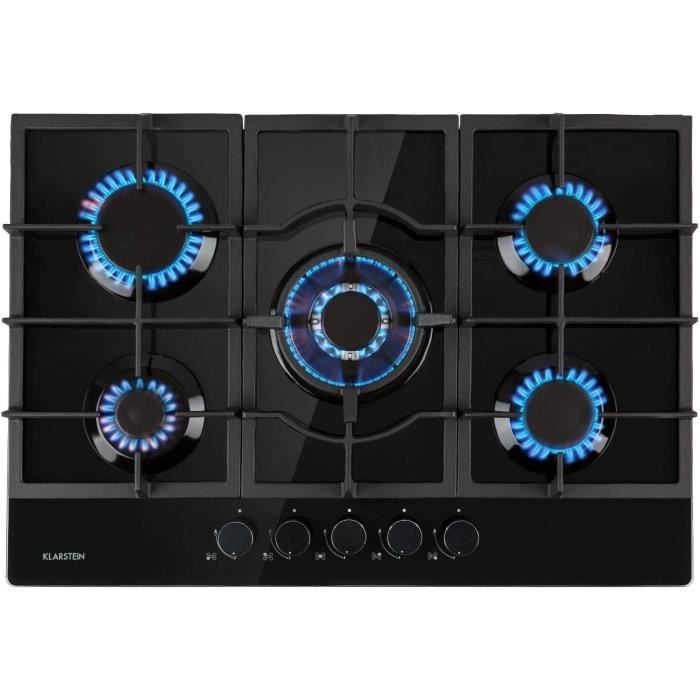 KLARSTEIN Ignito Plaque de cuisson gaz encastrée, brûleur Sabaf, gaz