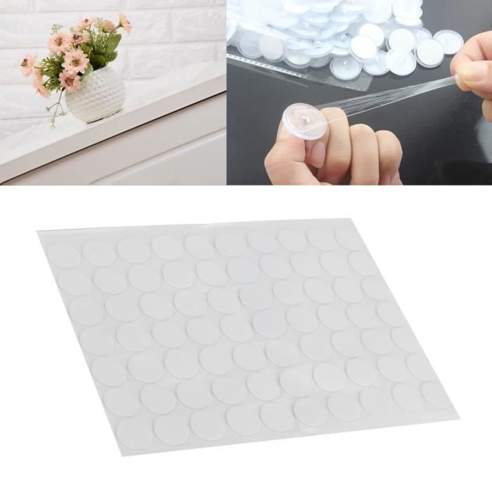 AIEX Lot De 300 Mastic Adhésif Double Face Transparent Rond Amovible Sans Traces Pour Verre Mur Metal Bois Ceramique Plastique Diametre 20 Mm