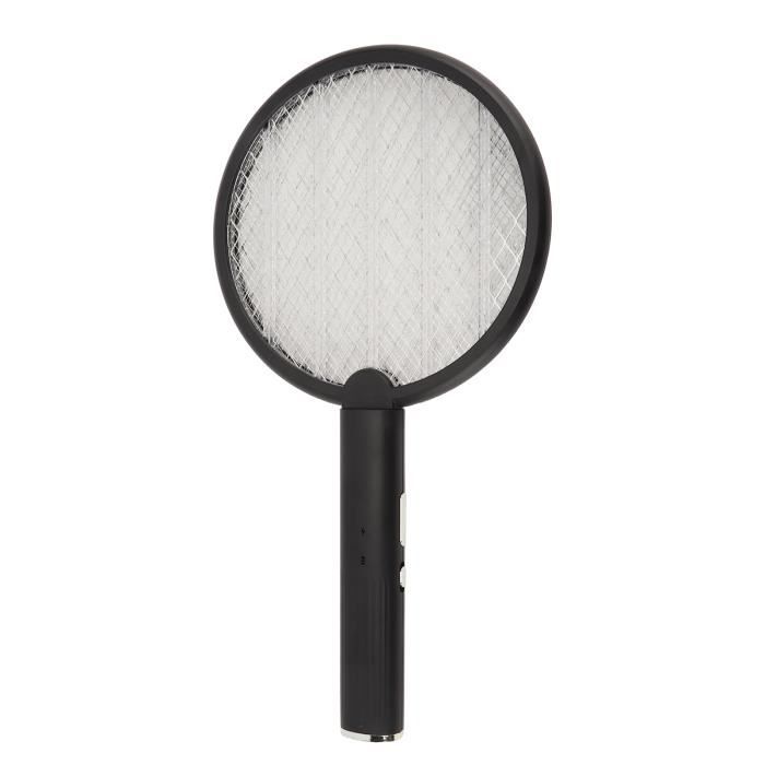 Raquette Électrique Anti-Insectes Rechargeable - Tête Rotative Et Manche Télescopique (43-106 Cm)