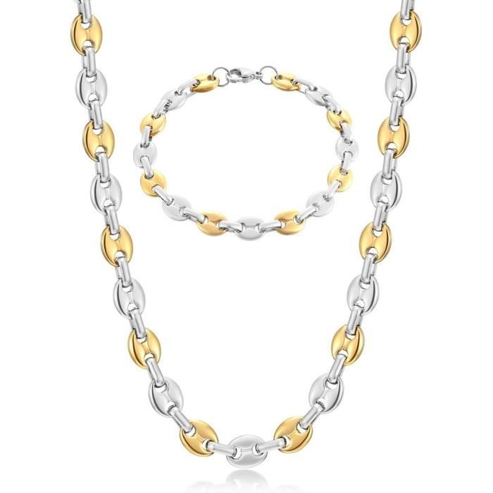 Chaîne Homme Grain De Café En Argent 925 – 6 Mm, 55 Cm – Bijoux Authentique Fabriqué En France