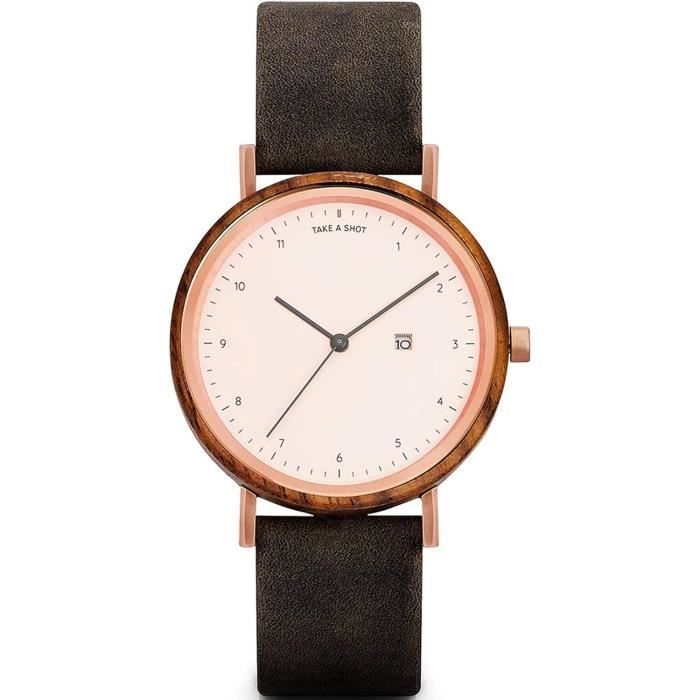 Montre-bracelet Femme En Bois ZUGSPITZE - Cadran Doré, Bracelet Bois - Neuf Avec étiquettes