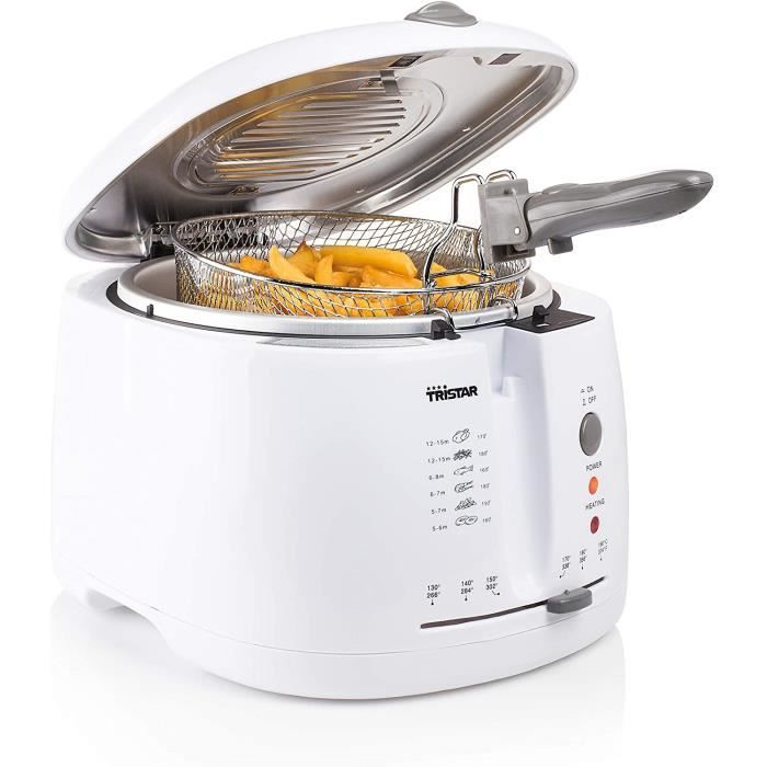Friteuse Tristar FR-6904  contenance   2,5 litres  Exterieur « cool touch », Blanc