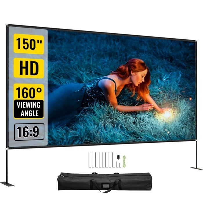 Écran Projection Avec Support 150" 381 Cm HD 16:9, Toile Sur Pied 336x190 Cm Alu 694e4b412bf2beecd4981ab7
