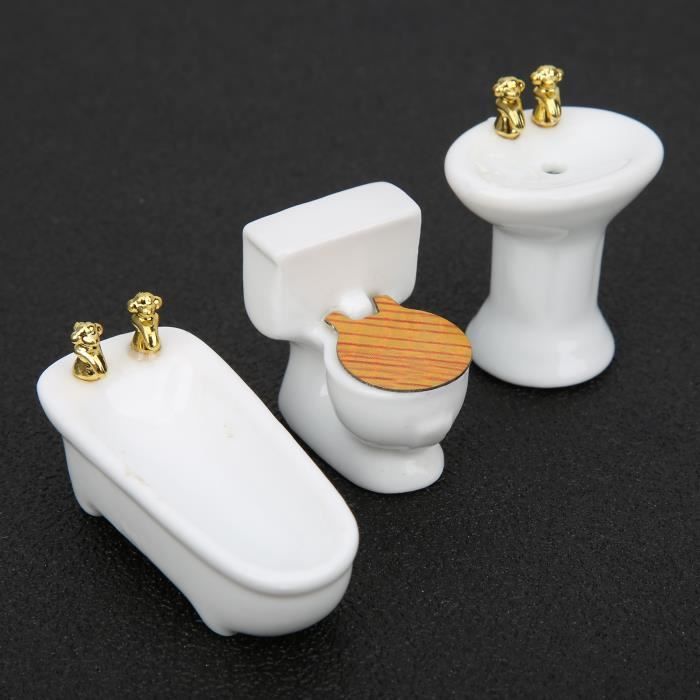 UPKOCH Lot de 2 lavabos miniatures en étain et planche à laver pour maison de poupée - Fond plat - Petit baril d'eau pour