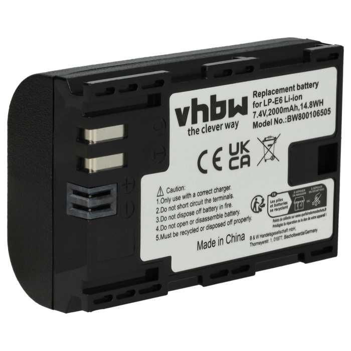 Batterie de remplacement pour Canon EOS 5D MARK II, III, EOS 6D, 7D, 60D, 60DA, 70D - Remplace: LP-E6 - Technologie: Li-Ion - Cap…