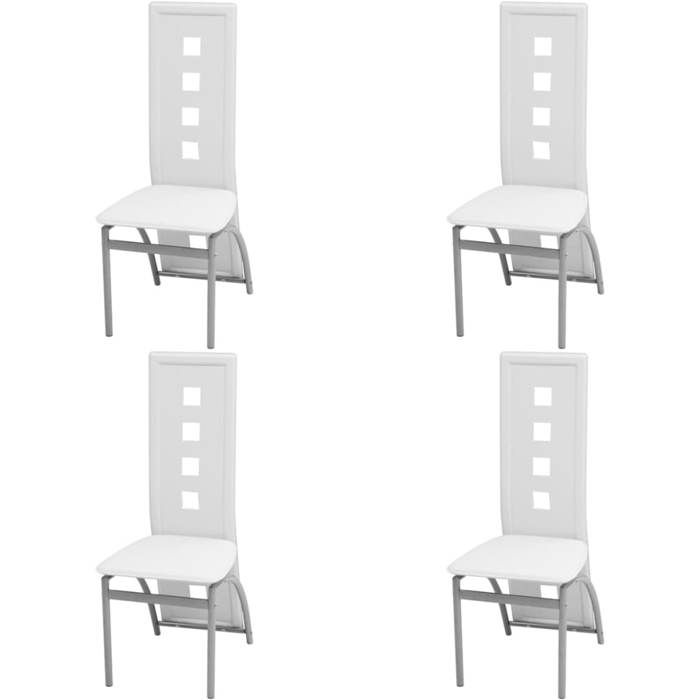 vidaXL 4x Chaise de Salle à Manger Cuir Artificiel Blanc Chaises de Cuisine 243647