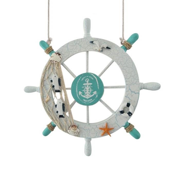 Marin Decoration Mediterraneen Gouvernail De Bateau En Bois Avec