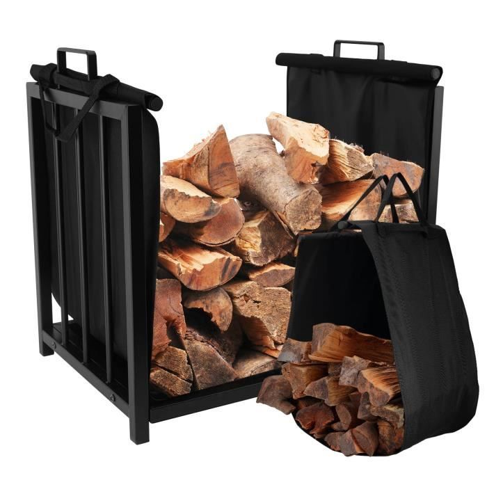 Range Bûche RANSENERS 160x27x150cm - Support à Bois En Acier Pour Intérieur/Extérieur | Robust Et Anti-Rouille