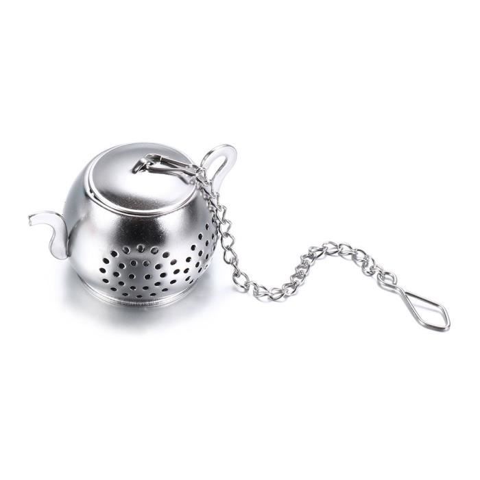 Infuseur à thé en vrac, filtre à passoire à thé avec crochet à chaîne allongé boules