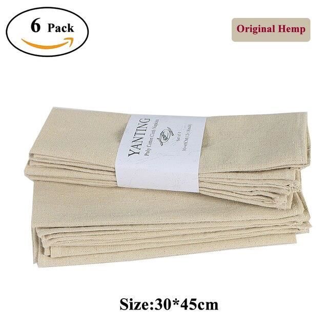 Lot De 6 Serviettes De Table Tissu Blanc - Style Classique Vintage - Années 60