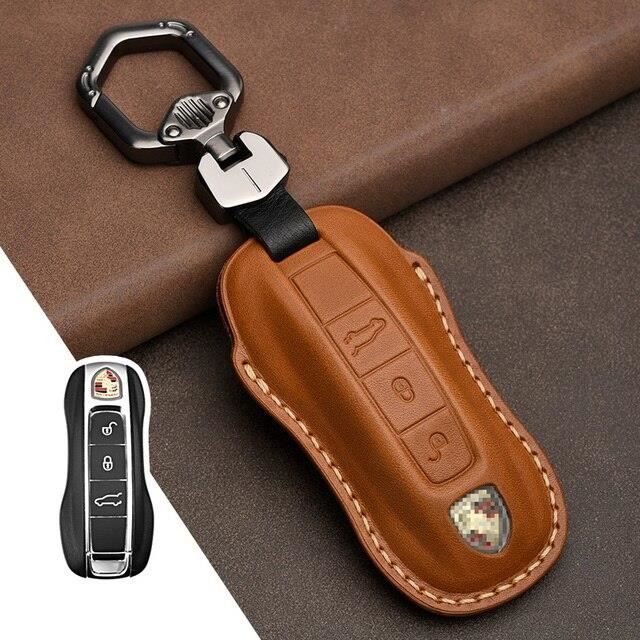 Étui à Clé De Voiture En Cuir Noir - Porte-clés Accessoire Auto - Neuf