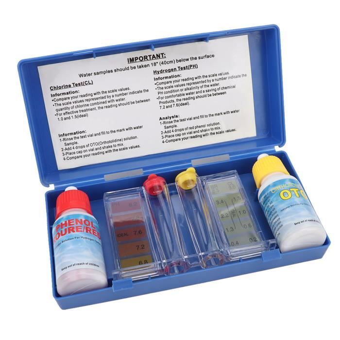 Duraol Mini Pooltester - Testeur PH Et Chlore Pour Piscine - 20 Pastilles DPD + 20 Pastilles Phenol Red