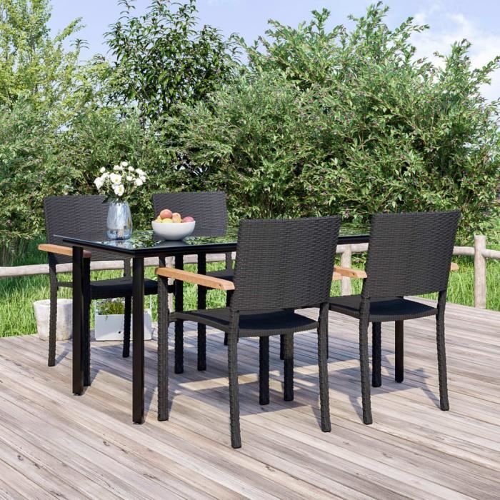 FOR Ensemble de salle à manger d'extérieur 9 pcs Acier - Qqmora