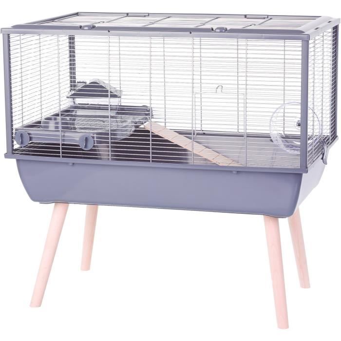 ZOLUX Cage rongeur surélevée Néolife - Pour hamster - 78 x 48 x 75 cm - Gris