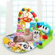 Tapis de jeu évolutif multifonction musical pour bébé avec arches de jouets et piano à pédales-1