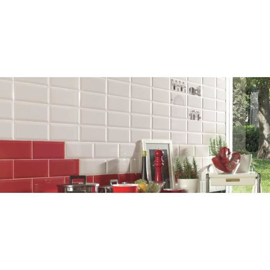Faience 5 Carreaux 7 5 X 15 Cm Rouge Metro Achat Vente