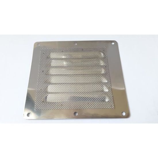 Grille Avec Moustiquaire inox 127mm x 115mm inox 316 Grille aération