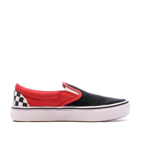 Baskets Enfant Vans Comfycush Slip on Rouge Noir Tige textile