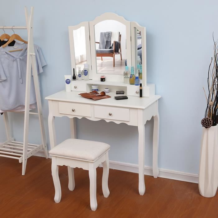 Table de coiffeuse gauche 90 cm, miroir 900x600