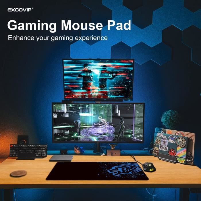Grand Tapis de souris xl Gamer ordinateur Gaming Cheval Blanc