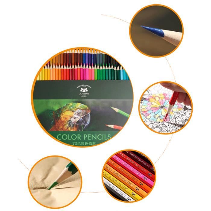 Crayons De Couleur 72 Couleurs - Crayons Gras à Base D'huile, Boîte Carton, Pour Dessin Et Coloriage