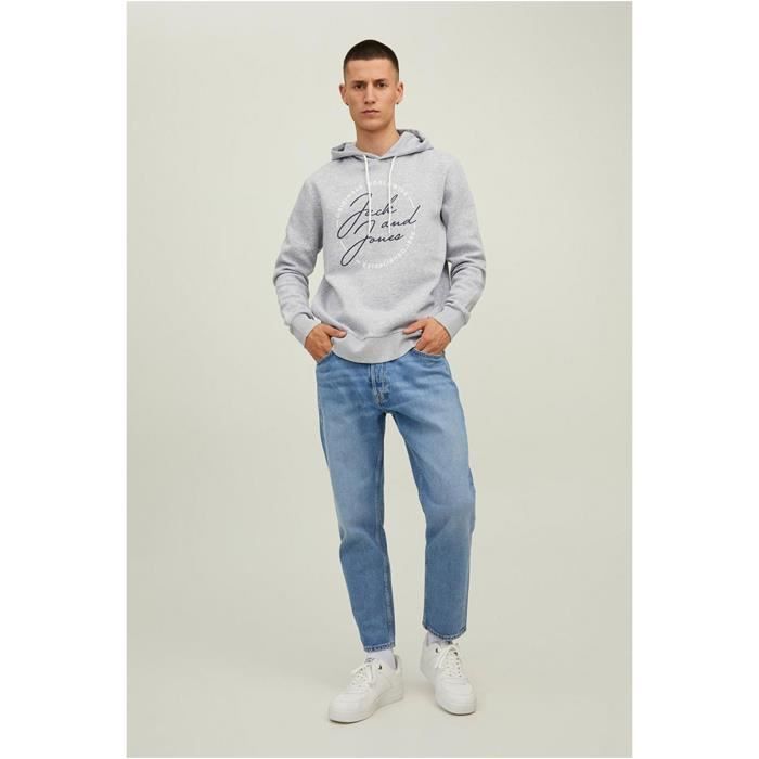 Sweat a capuche gros logo Jack Jones Homme Gris Cdiscount Pret a Porter