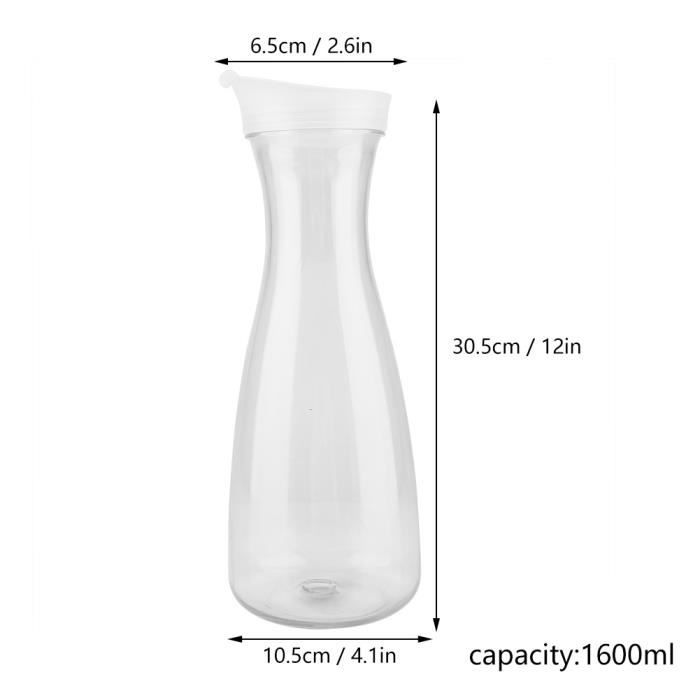 Bouteille Jus Acrylique Transparent Rayé - 500ml Élégante Et Réutilisable