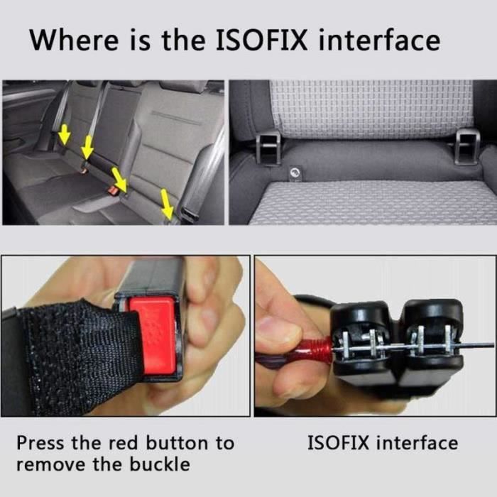 Pour connecteur Isofix pour siège de sécurité enfant Siège Siège Verrou  Guide Dispositif de retenue Interfaces Support ceinture de sécurité Boucle  Support