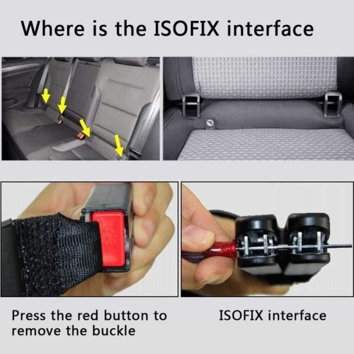 FL01439 Ceinture ISOFIX Connecteur de Verrou Loquet Belt de Si ge Voiture pour Fixer Si ges Auto de S curit Enfants 1PCS