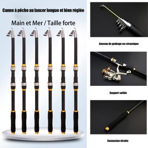 Canne à Pêche Télescopique FRP 3 à 6 M – Puissante (1500g), Compacte (40cm Repliée), Pour Rivières Et Ruisseaux