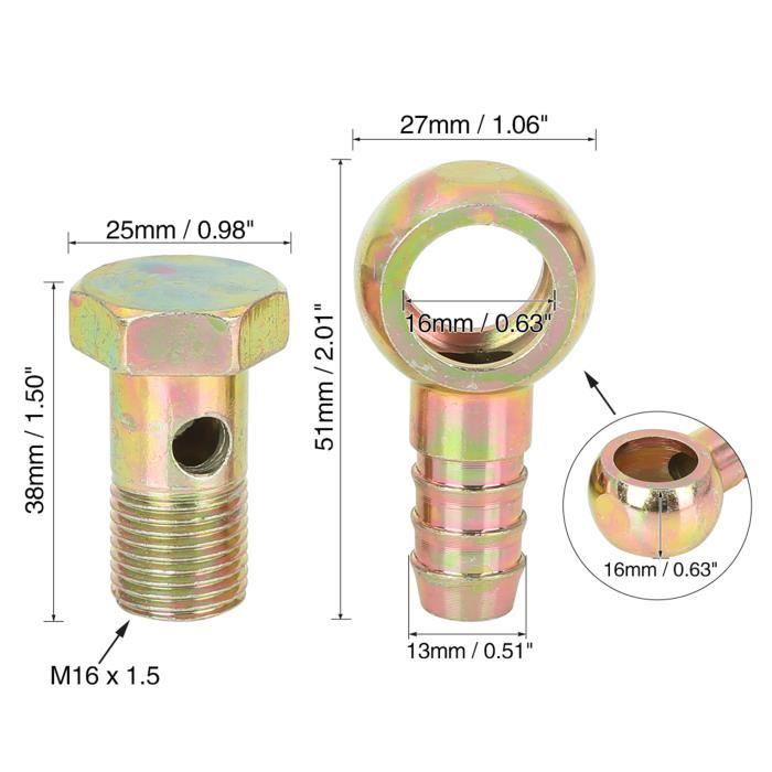 Boulon Banjo M16x1.5mm Pour Raccord De Frein Hydraulique - Adaptateur Universel Pour Voiture