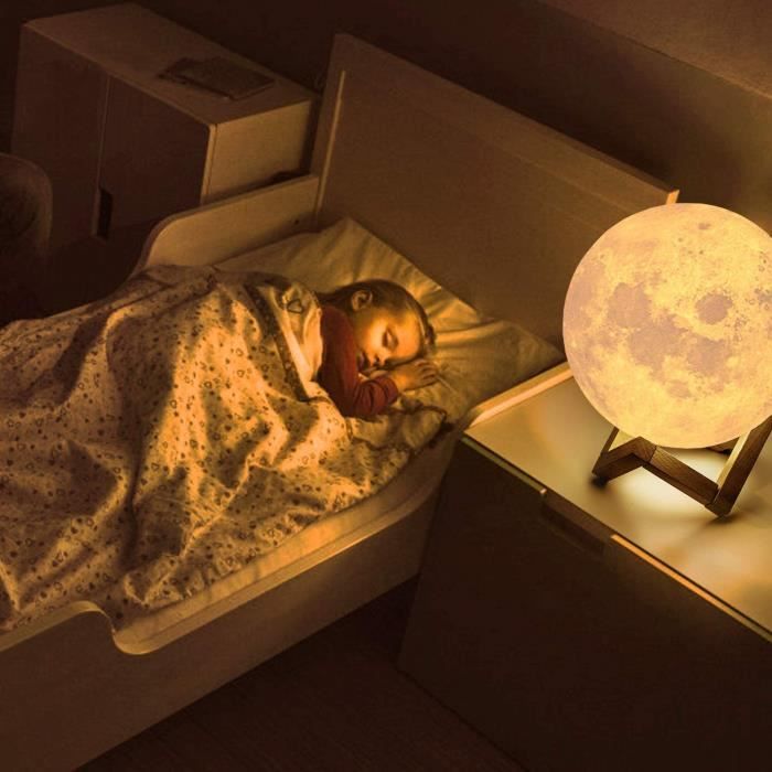 Lampe 3D Lune Avec Variateur Tactile - Balckwan - Effet Réaliste - Décoration Chambre