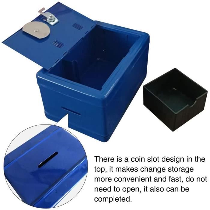 Boîte de caisse avec plateau d'argent, petite boîte de verrouillage de  coffre-fort avec clé, tiroir-caisse, 5.91 « x 4.72  x 3.15  Rose Petit