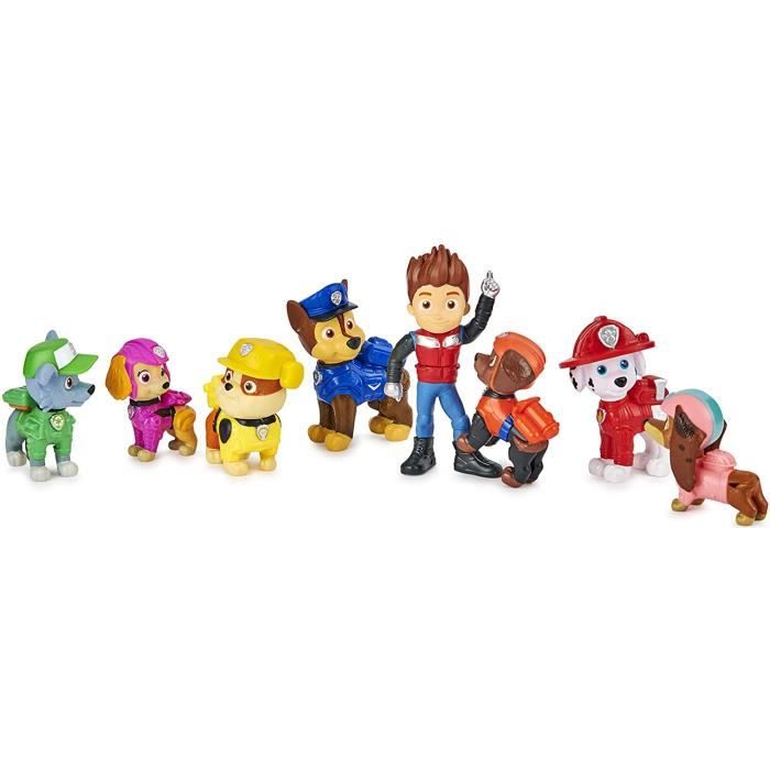 PAW Patrol : La Super Patrouille le film, Coffret cadeau avec 6 figurines  articulées à collectionner, jouets pour filles et garçons à partir de 3 ans  PAW Patrol Figurines 