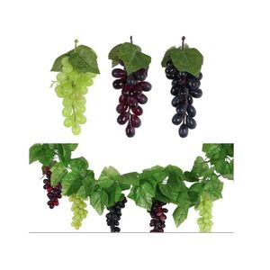Meiwlong 4 Faisceau Artificiel Plastique Faux Noir Raisins Guirlande Décoration Ferme Tableau Modèle Props