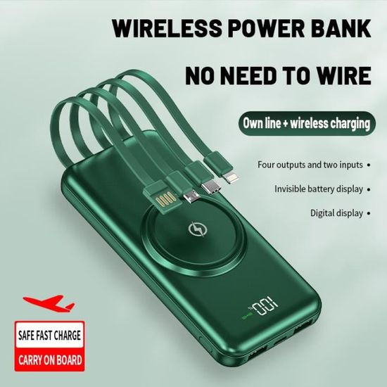 Une Banque D'alimentation Portable Sur Fond Vert Photo stock - Image du  portatif, externe: 242065540