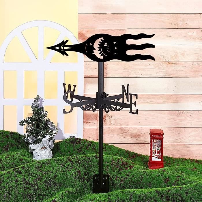 Girouette Cerf En Acier Inoxydable - Décoration De Jardin Ou Toit - Indicateur De Direction Du Vent