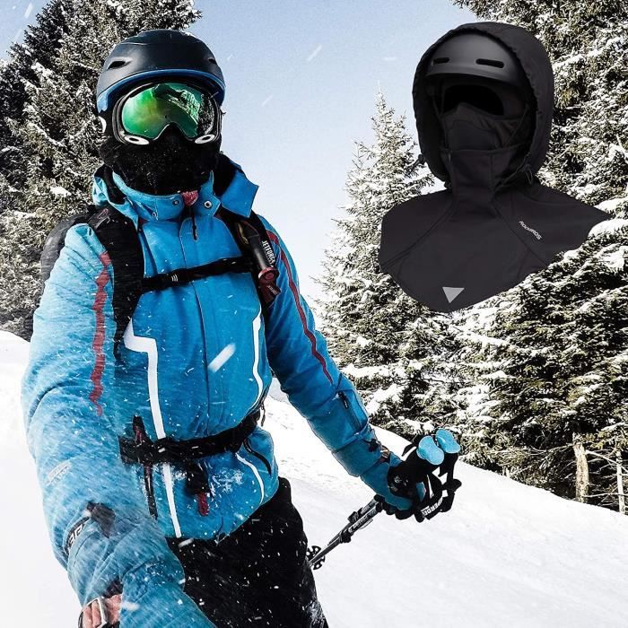 Masque de moto d'hiver pour hommes et femmes, cagoule en tricot thermique,  coupe-vent, Ski de course