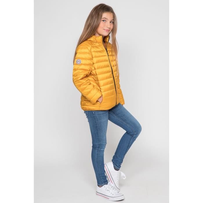 Doudoune Fille WAXX SHELTER Polyester deperlant Jaune moutarde Fermeture eclair noire