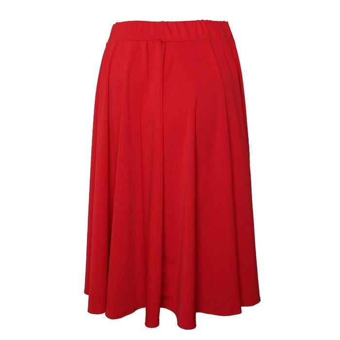 Jupe evasee taille haute rouge Fashion Ladys pour femme Rouge Cdiscount Pret a Porter