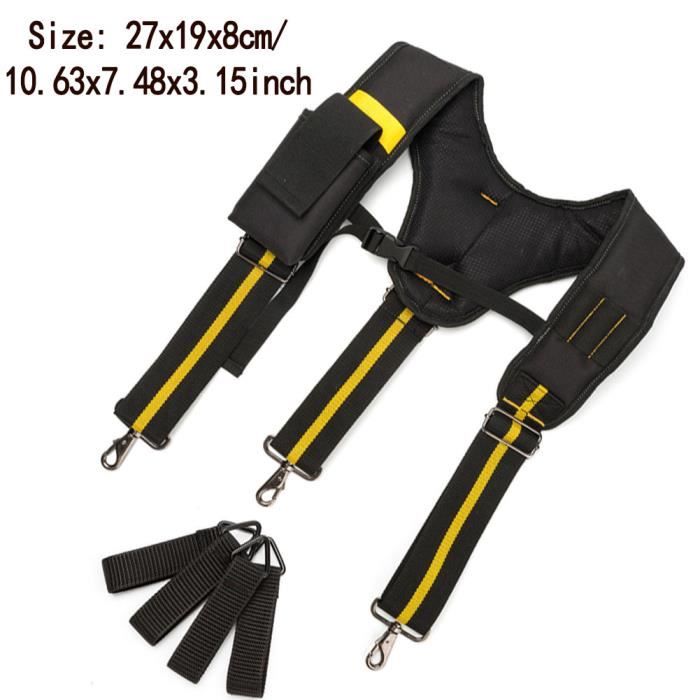 Bretelles de ceinture d'outils rembourrées robustes sangle réglable avec  clips de poche pour