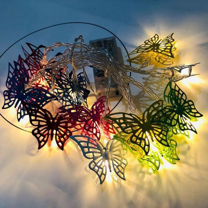 Guirlande Lumineuse LED Couleur papillon Décoration Extérieure Intérieure  (Batterie) - Cdiscount Maison