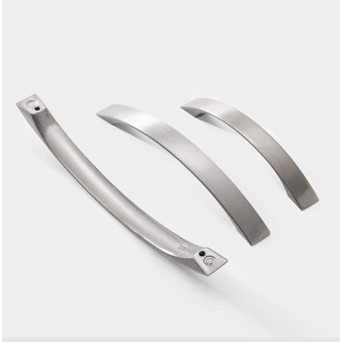 Poignée de meuble nœud GoodHome Ruis effet chromé gris l.116mm x l.20mm