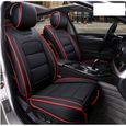 Housses de Sièges Avant Grand Confort En Cuir Noir Rouge VW Passat Golf Polo Tiguan-0