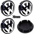 juxinchang- 4pcs Centres de roue 70MM VW Logo caches moyeux pour Volkswagen Toureg 7L6601149B-0