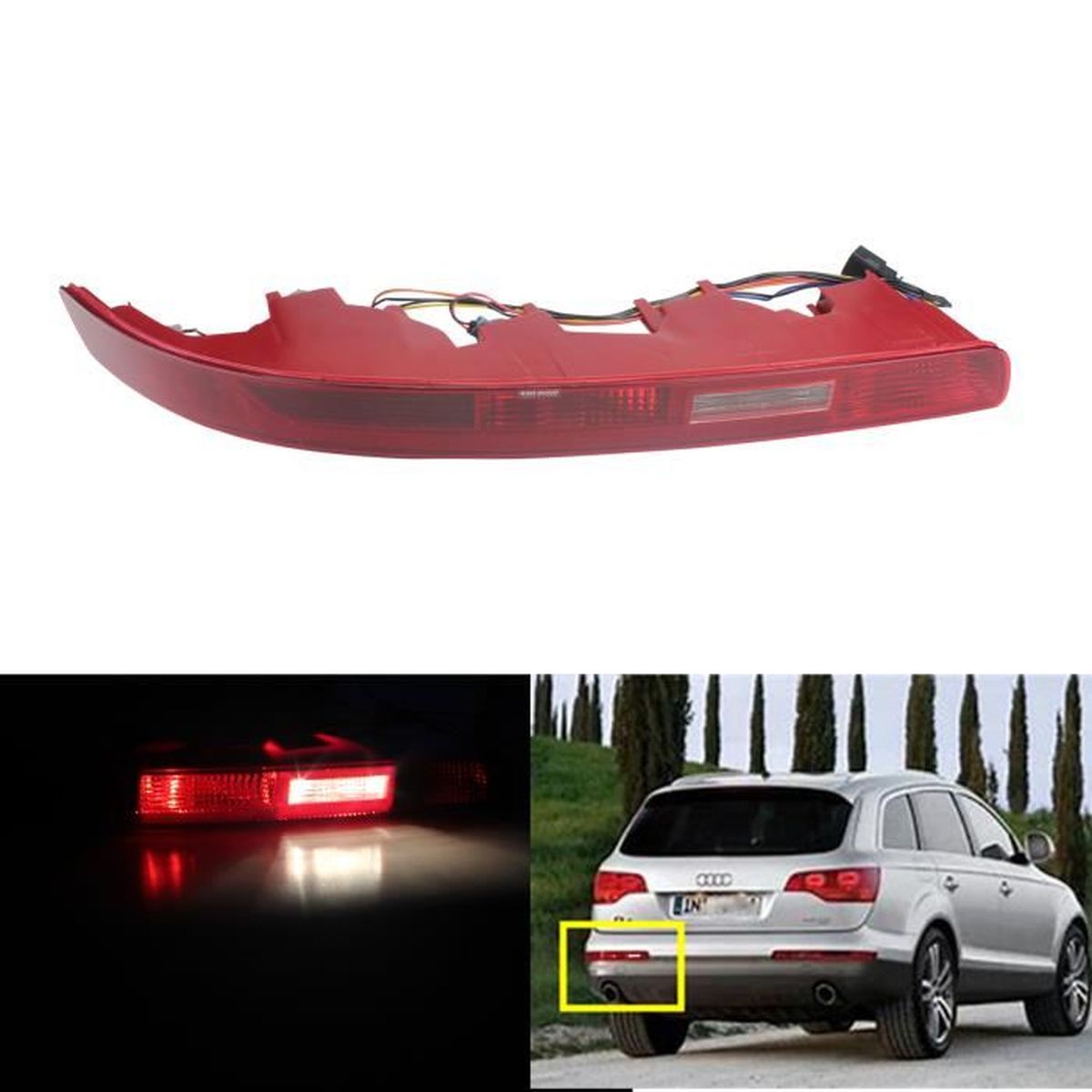 ANG RONG 1 Set Pour Audi Q7 4L Feux arrière feux de brouillard feu stop Reflecteur D G 