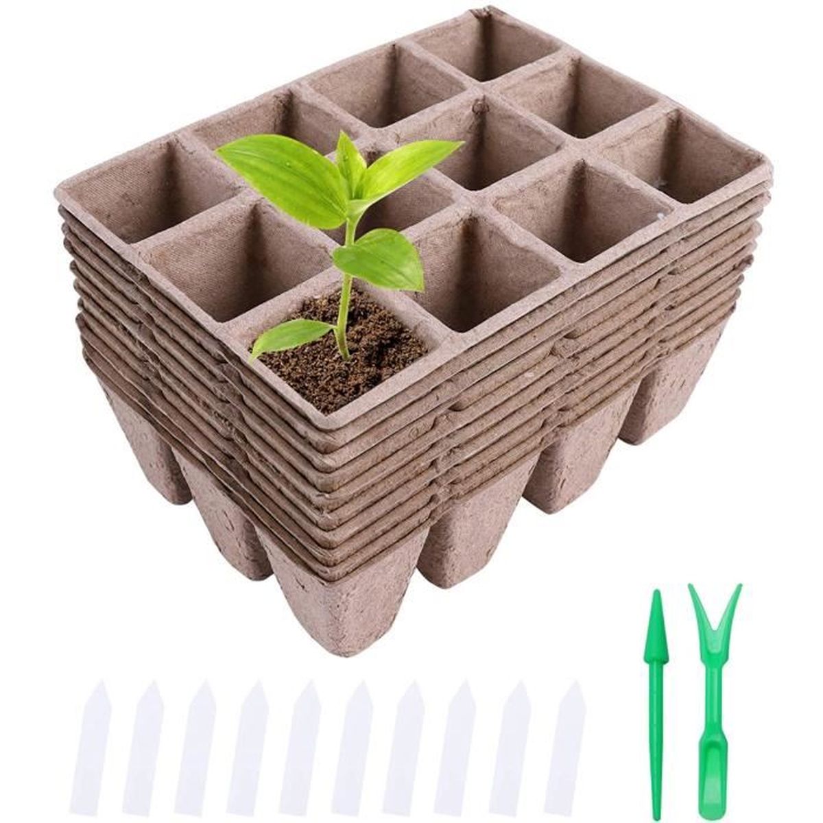 Kit De Germination 40 Godets Lot X2 Pour Semis 12pcs Plateau de Semis Biodegradable, Kit de Plateau de Semis Récipient de  Germination pour Germination Graines et des Légumes - Cdiscount Jardin