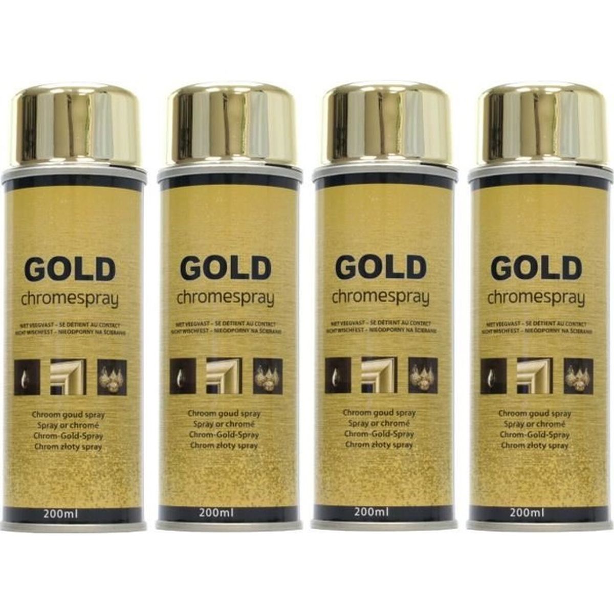 4 Bombes Peinture Chrome Or Dore Effet Miroir Gold Aerosol Spray 4x200 Ml Cdiscount Beaux Arts Et Loisirs Creatifs
