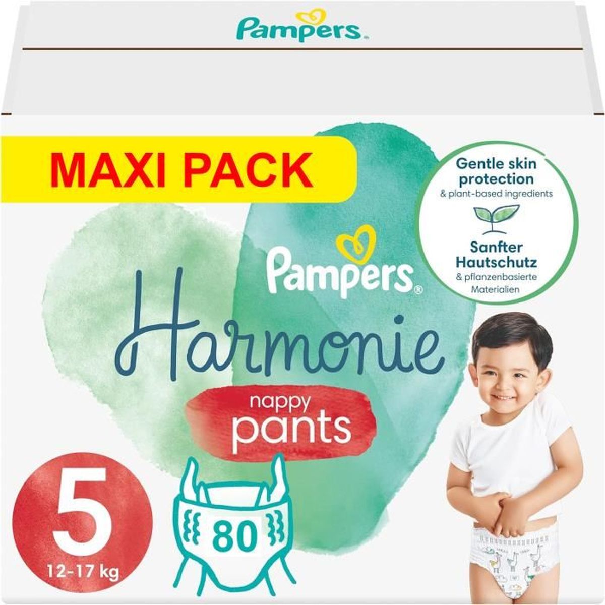 PAMPERS PANTS TAILLE 5 HARMONIE COUCHESCULOTTES 80 COUCHES (1217 kg