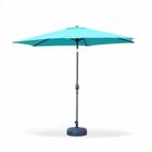 SWEEEK Parasol droit rond Ø300cm - Touquet Turquoise - mât central en aluminium orientable et manivelle d'ouverture